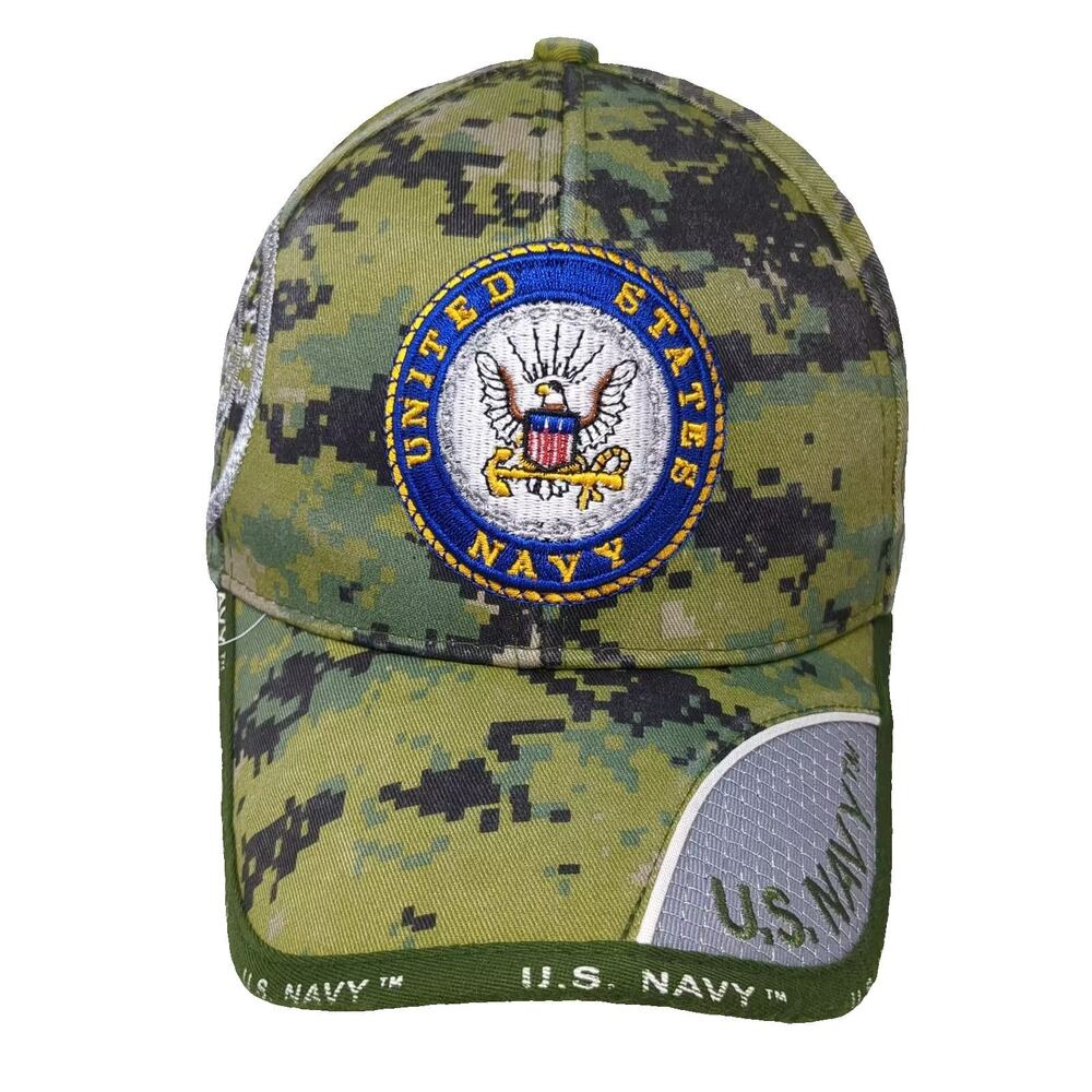 US Honor Green Digital Camo US Navy Embroidered Baseball Cap Hat OS Strapback
